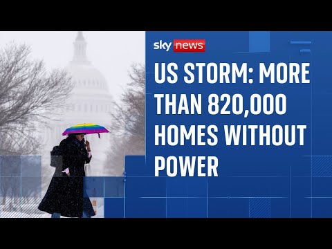 US storm: More than 820,000 homes without power and thousands of flights cancelled