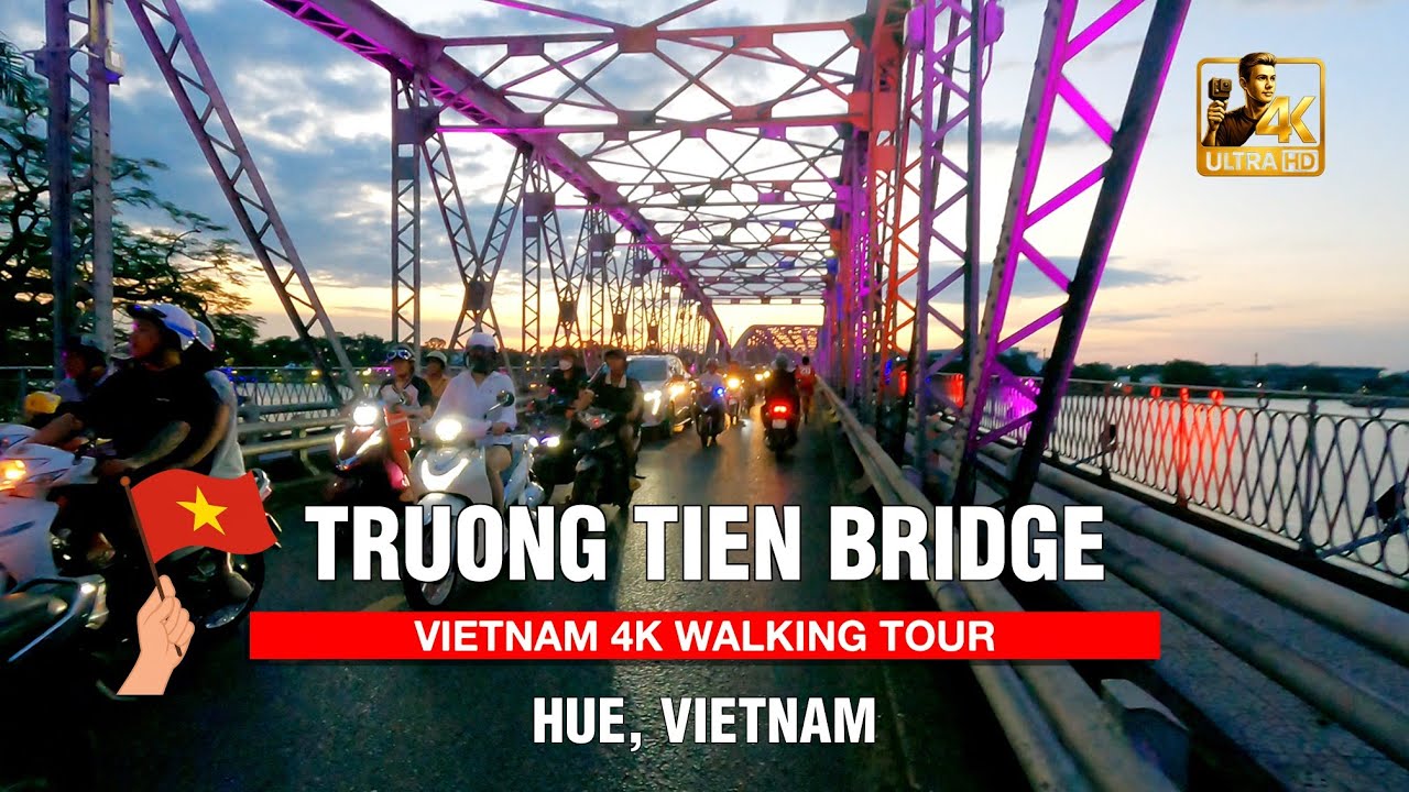 Virtual walking tour across the Truong Tien Bridge.