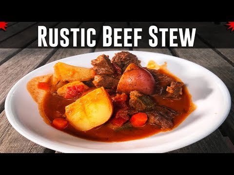 Rustic Beef Stew Made In The Cast Iron Dutch Oven