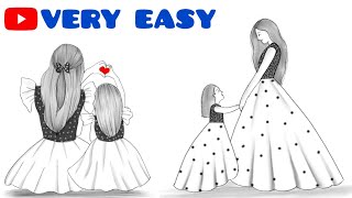 2 Easy Mother's Day drawing pencil sketch for beginners | Mother's Day  Pencil Sketch |