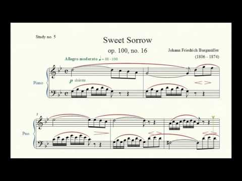 Study no. 5: Sweet Sorrow (op. 100, no. 16) - Johann Friedrich Burgmüller - Piano Studies/Etudes 5