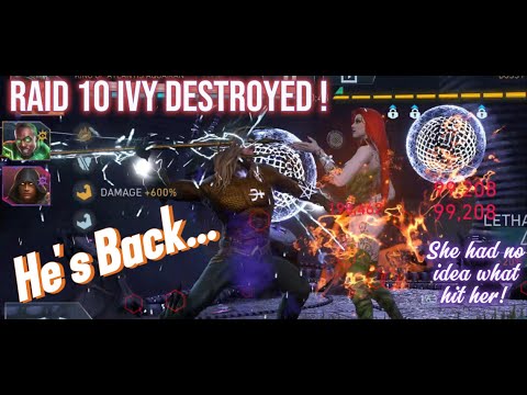 King Aquaman's Puppet Blitz destroys Raid 10 IVY! | Injustice 2 Mobile | #gaming #trending