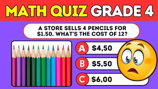 Are You Smarter Than a 4th Grader Math Quiz Challenge For Grade 4 🎯