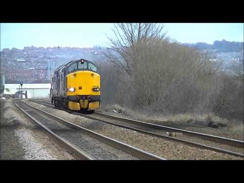 DRS 37608 and 37402 Nuclear Flask Train passing MetroCentre