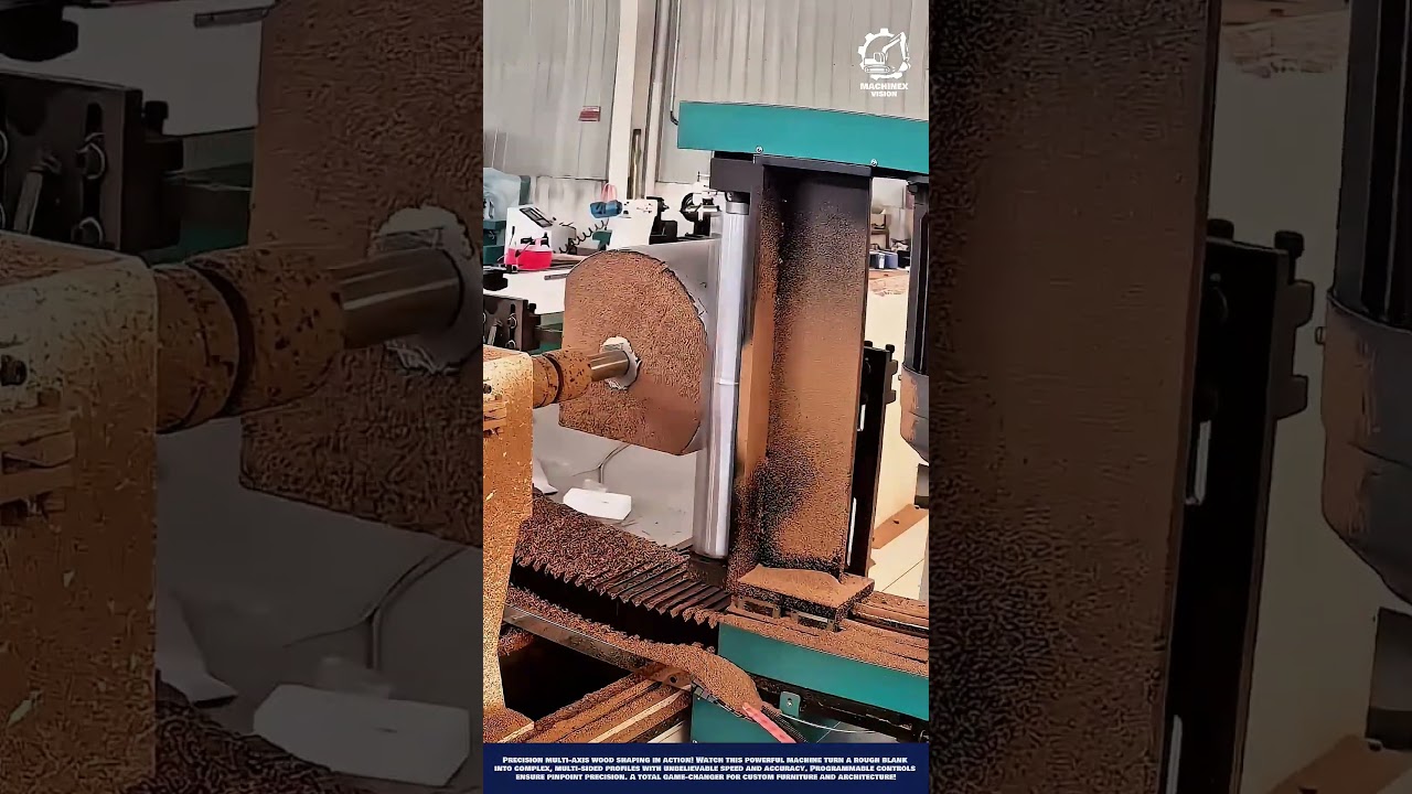 Automatic Machine Wood Lathe and Profiler to Create Complex Geometric Shapes on Large Timber