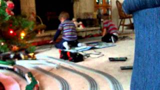 preview picture of video 'lionel trains under christmas tree 2010'