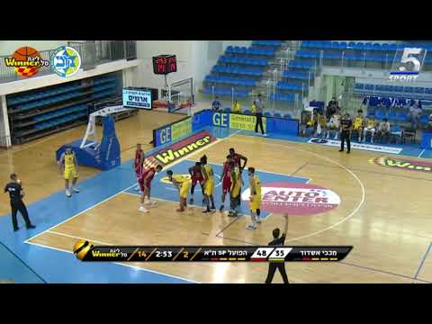 Tzuf Ben Moshe 3-pointers in Maccabi Ashdod vs. Hapoel Tel Aviv