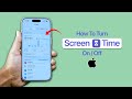How To Turn On Or Off Screen Time On IPhone