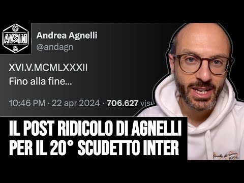 Andrea Agnelli su X per il 20° scudetto Inter. Post virale e acclamazione juventina ||| Avsim Out