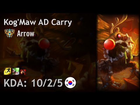 Kog'Maw AD Carry vs Caitlyn - Arrow - KR Challenger Patch 6.19