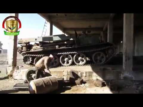 غنائم الجيش الحر بعد السيطرة على كتيبة الدبابات الحجاجية بالقرب من مدينة نوى في ريف درعا