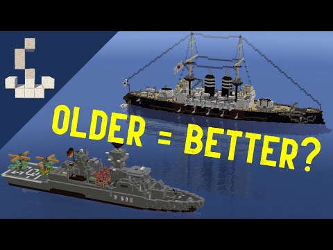 Warship Crafter - Minecraft Warship Battle Mikasa VS Braunschweig | Minecraft Battleship Naval Ship Battle
