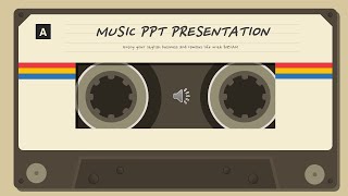 ppt 애니메이션 음악 플레이 레트로  카세트 테이프 컨셉