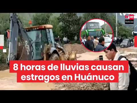 Huaico bloquea tramo de la carretera Central y deja buses varados en Huánuco