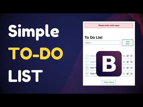 Simple To-Do List using Bootstrap and JavaScript - Tasks App Project