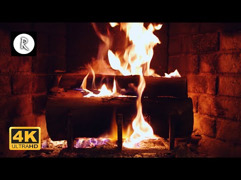 🔥 Crackling Fireplace w/ Rain & Heavy Thunder Claps | Nature Sound for Sleep, Insomnia 10 Hours 4K