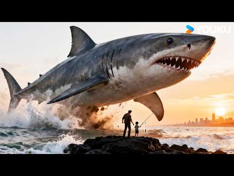 🦈🏙️😱Giant shark soared over father and son, entering the city! | Land Shark | YOUKU MONSTER MOVIE