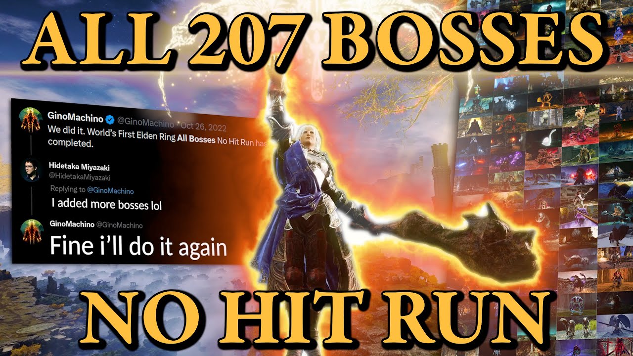 Elden Ring All 207 Bosses (+DLC) No Hit Run (World's First)