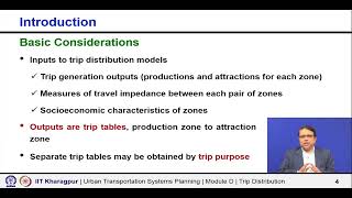 Lecture 21: Basic Considerations and Trip Distribution Matrices