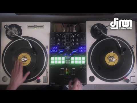 DJ Matman beat juggling with vinyl 45s (sucker mc's)