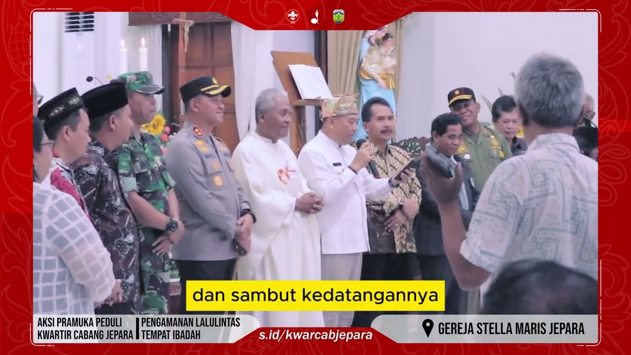 Aksi Pramuka Peduli Kwarcab Jepara|Pengamanan Lalulintas Rumah Ibadah di Gereja Stella Maris Jepara