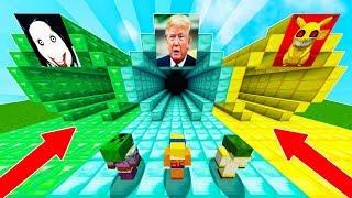NO ENTRES AL TUNEL EQUIVOCADO EN MINECRAFT !! JEFF THE KILLER TRUMP Y PIKACHU.EXE EN MINECRAFT