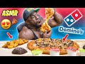 (ASMR MUKBANG) Domino's Pizza + Stuffed Cheesy Bread + Chocolate Lava Cakes + Delicious Chicken