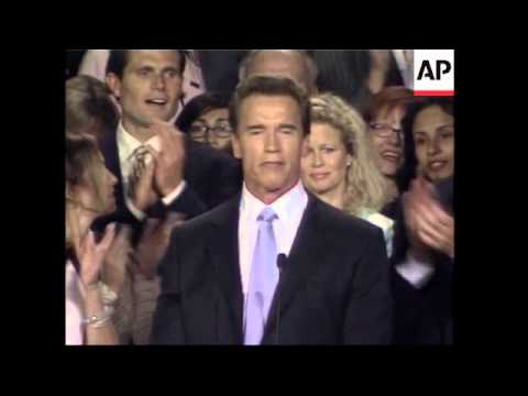 Arnold Schwarzenegger election victory speech