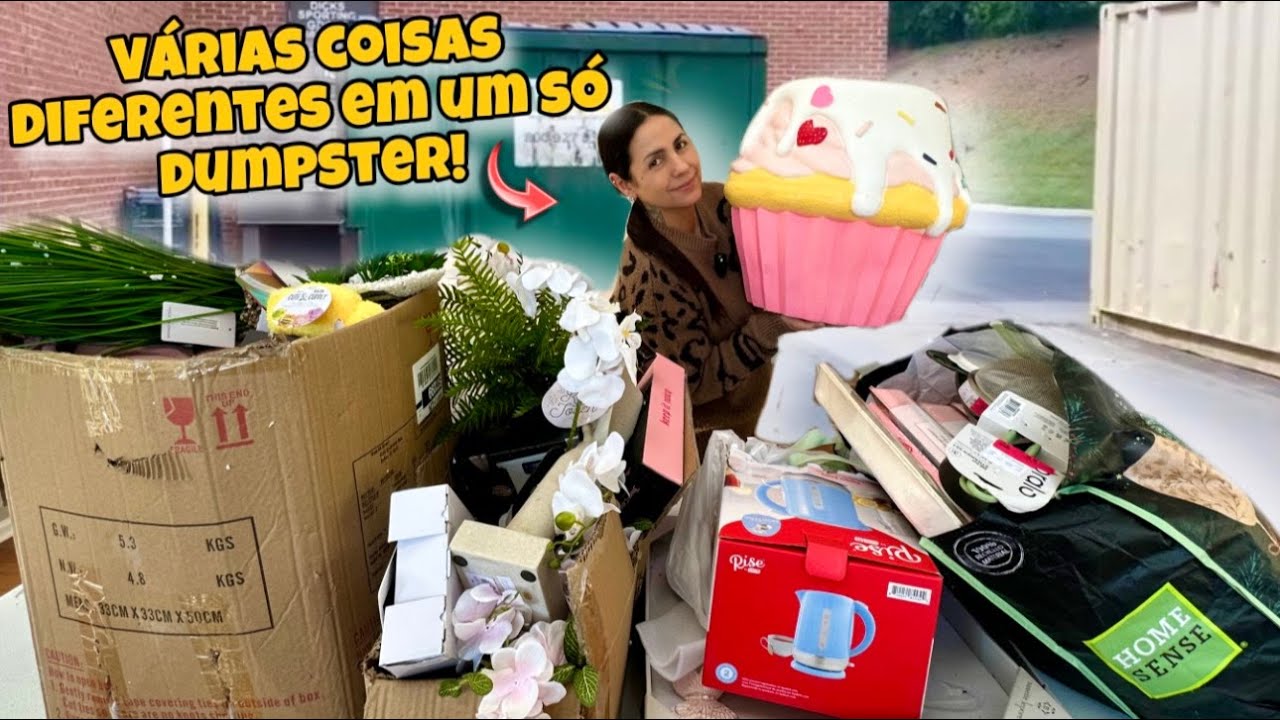 Várias coisas diferentes em um só dumpster dos Estados Unidos!🇺🇸