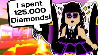 Roblox Royale High Halloween म फ त ऑनल इन व ड य - buying all the new halloween wings and heels 125 000 diamonds roblox royale