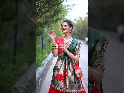 Light Pink Paithani Jacquard Silk Lehenga Set with Zari Weaving, Embroidery & Scallop