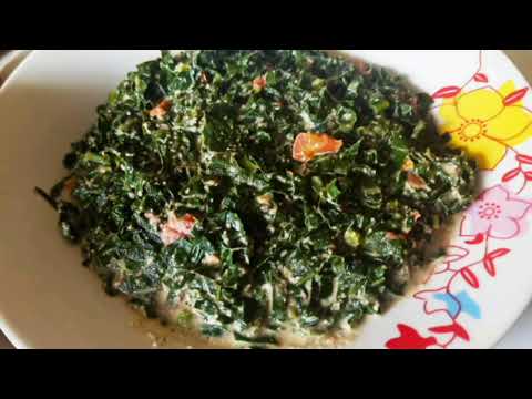 Zambian Traditional Food Rape Ifisashi ( Kale in Peanut sauce)| Plantbased| Nutritious.