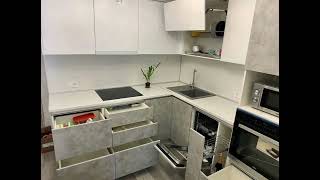 Серая угловая кухня в стиле лофт Проект 41 фото 1