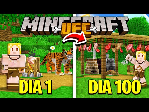 Sobrevivi 100 DIAS na era PRIMITIVA no Minecraft - O FILME