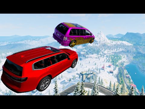 High Speed Jump From Alps Mountain (Crash Test) #2 - BeamNG drive Insane Jumps Testing (Snow Jumps)