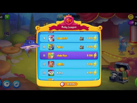 @Fishdom Win Strikes Level 5671 - Super Hard Level 5672, Got Temporary 11th Level in Ruby League.