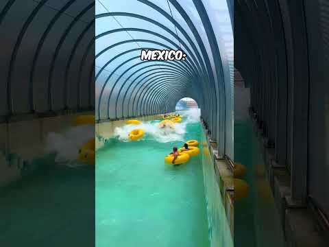 Lazy rivers in USA vs Mexico! #shorts