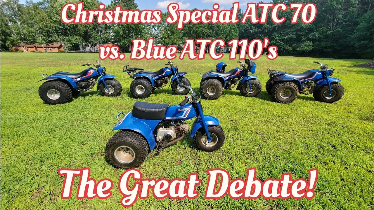 Christmas Special Honda ATC 70 vs. Blue ATC 110's - The Great Debate!