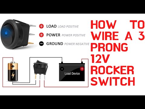 How to wire a 3 prong 12v Illuminated rocker switch