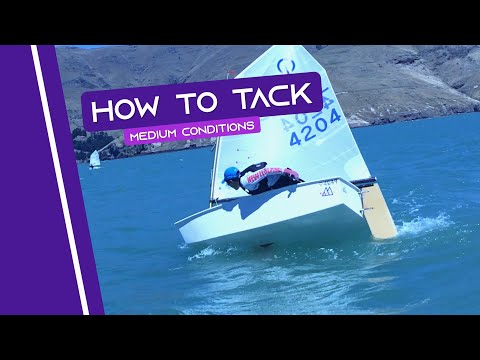 OPTIMIST SAILING - How To Tack | [Medium Conditions]