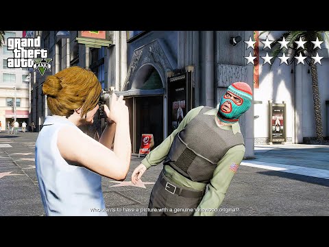 GTA 5 - Michael and Trevor's TEN STAR COP BATTLE AT THE PENRIS BUILDING