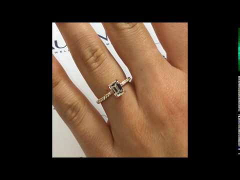 1 carat Emerald Cut Diamond Engagement Ring in Rose Gold
