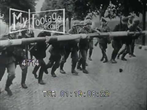 1939 Germany Invades Poland: German Soldiers at Polish Border Checkpoint