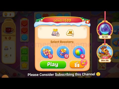 Matchington Mansion Level 1599, Level 1600(Hard Level) & Level 1601 - iOS/Android