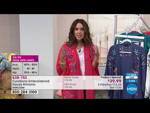 Curations Embroidered Gauze Kimono