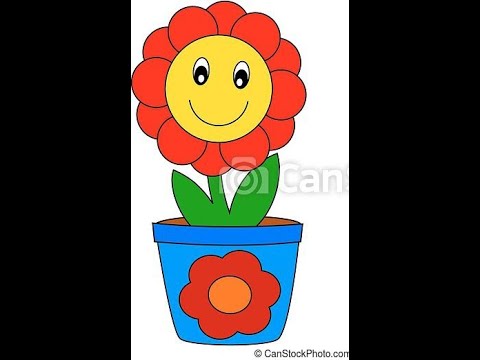 Flower drawing/easy flower/flower with pot! How to make flower with pot..