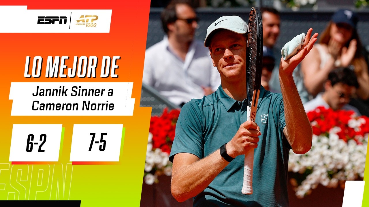 EL IMPARABLE SINNER SE IMPUSO ANTE NORRIE Y SE METIÓ EN LOS CUARTOS DE FINAL DE MADRID | RESUMEN