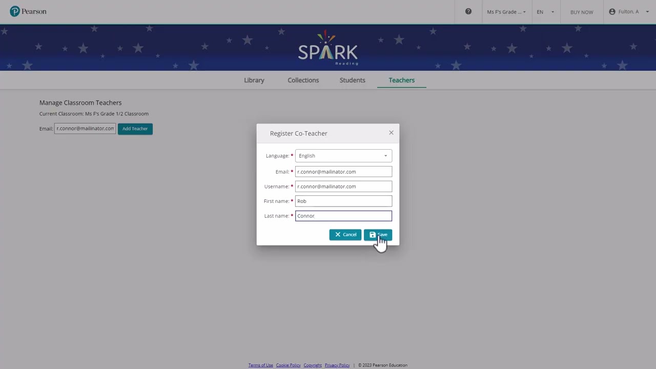  Spark Reading - How to Add Co-Teachers (Teacher)