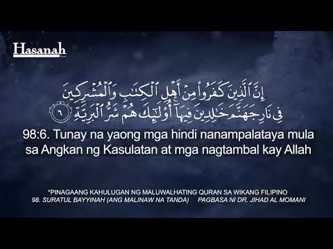 Suratul Bayyinah Quran Tagalog Translation
