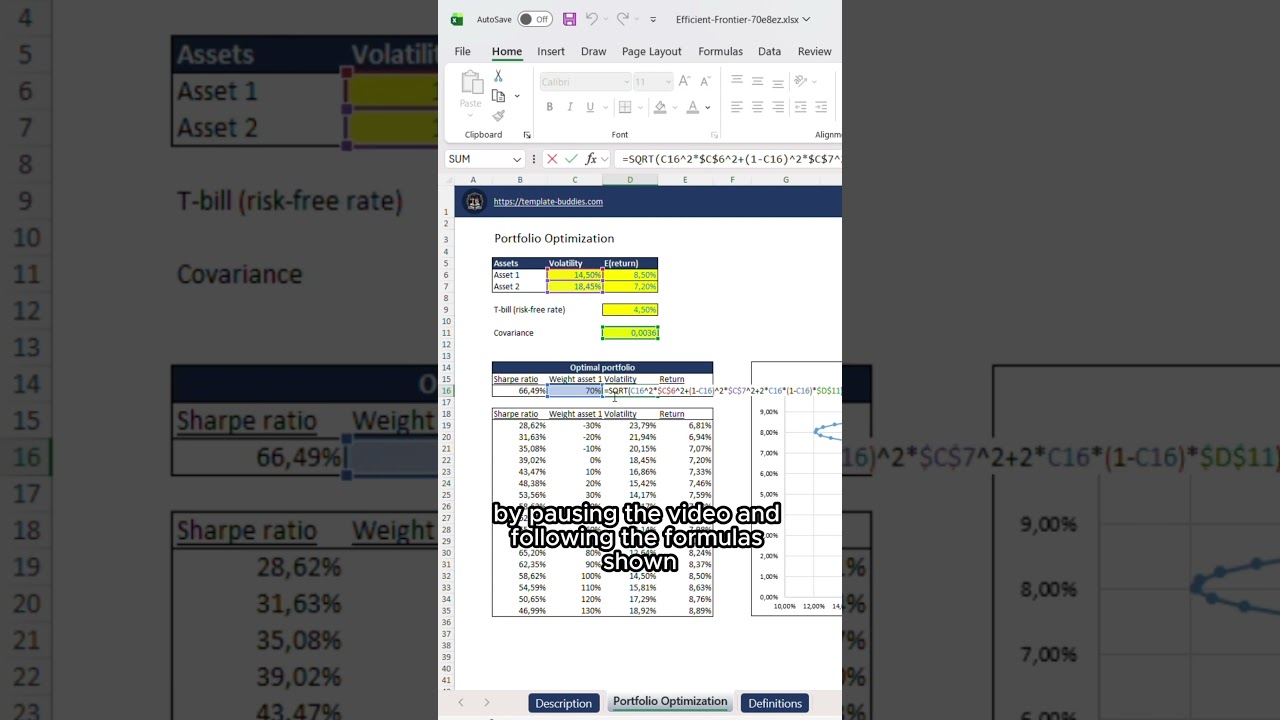 How to Build the Efficient Frontier in Excel